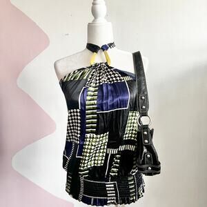 Vintage Halter Tank Top, Y2K 2000s Retro Bratz Doll Clubwear Medium